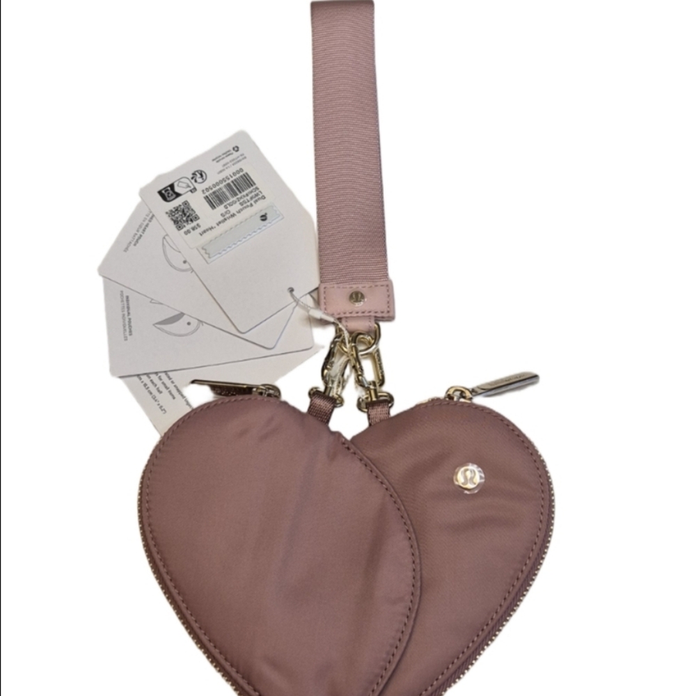 Lululemon Heart Spiced Chai Pink Haze & Gold Dual Pouch Wristlet LIMITED EDITION - Picture 5 of 6